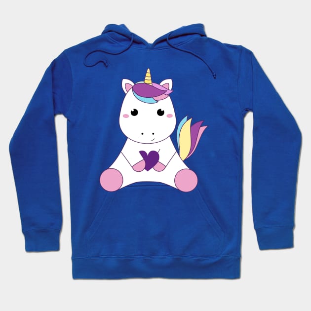 Baby unicorn and heart Hoodie by grafart